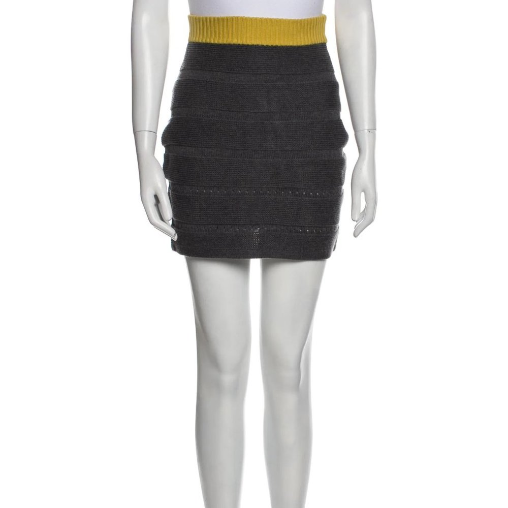 Rag and Bone Burnley Sweater Colorblock Skirt in Lemon Yellow/Gray Size Sm. NWT!